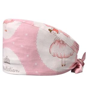 Gorro de trabajo con lazo en la espalda, gorros de fregado Dental con botón, bonito estampado, transpirable para Hospital, banda para el sudor Unisex - Product Image 6