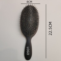 Brosse à Cheveux Compacte Mini pour Extensions et Démêlage, avec Sac en Satin, Emballage en Vrac, Brosse à Poils de Sanglier
