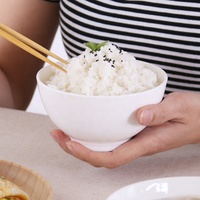 Vaisselle de riz incassable pour la maison et le restaurant Bol de maïs soufflé en mélamine en plastique blanc de 4 pouces