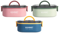 Boîte à lunch chauffante électronique portable Icen S04 à trois niveaux (1-3L) en acier inoxydable sans BPA avec couvercle en plastique