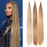 Magnifique lot de mèches de cheveux synthétiques lisses de 24 pouces et 150g pour femmes noires africaines, texture douce, trame simple