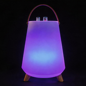 Toptan Özel LED Işıklı Su Geçirmez Şarj Edilebilir Plastik Buz Kovası RGB Renk Değiştiren Parti Şarap Bira Soğutucu Kovası - Product Image 6