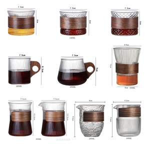 Taza de <span class=keywords><strong>Kungfu</strong></span> de vidrio transparente, taza para compartir té de estilo japonés, resistente al calor, con manga de madera, juego de té para <span class=keywords><strong>restaurante</strong></span> - Product Image 6