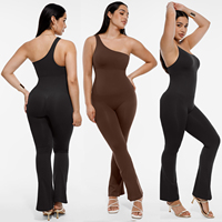 Vractive En gros Combinaison de yoga pour femme à dos évidé, motif uni, séchage rapide, sans couture, Spandex/Nylon, pour le sport