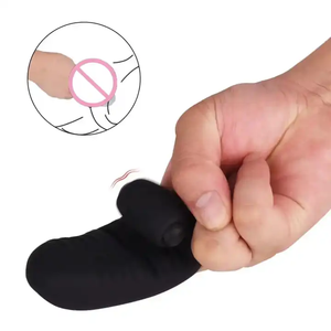 Heiß verkaufendes neues Paar Flirten Massage Vibrations abdeckung Silikon Schwarz Finger abdeckung für Frauen - Product Image 6