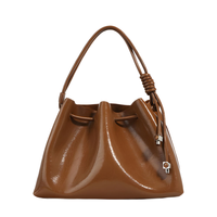 Sacs à main vintage de luxe en cuir véritable avec cordon de serrage, sacs fourre-tout avec diamants, imperméables, pour femmes