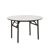 1.8m de diamètre pas cher jambe en acier Pvc mousse haut blanc pliant fête Table de mariage en plastique rond tables pliantes