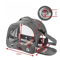 Cage de transport de luxe réglable pour oiseaux, en maille respirante, avec fermeture éclair et plateau en acier inoxydable, portable pour petits oiseaux, perroquets, perruches, homologuée pour le transport aérien