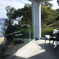 Rahmenloses Glasgeländer Aluminiumprofil Innen-Treppenhaus Außen-Balkon Terrassen-Glasbalustrade-System