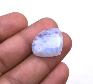 Natural Rainbow <b>Moonstone</b> Cabochon Top Grade Blue Fire Gemstone Smooth Heart Shape White Beads for Jewelry Making - Product Image 1