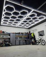 Lampu Garasi LED Sarang Lebah Etop IP65 Tegangan 110v-220v Buatan Khusus, Lampu Kerja Heksagonal untuk Gudang Bengkel