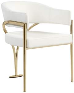 Meridian Furniture <span class=keywords><strong>Chaise</strong></span> de salle à manger en forme de V Salon rembourré contemporain Chaises de salle à manger Cadre en métal Location de fête d'hôtel - Product Image 2