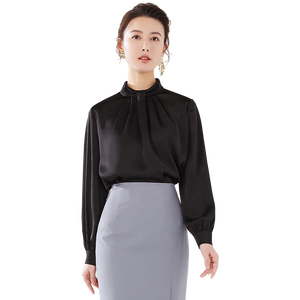 Neu eingetroffen: Frühlings-Webbluse mit Knöpfen, modisch, lange Ärmel, hochwertig, luxuriös, schwarz, elegant, für Damen, Büro, Business. - Product Image 1