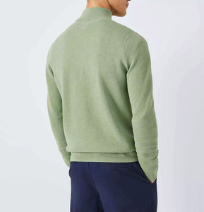 <span class=keywords><strong>Pull</strong></span> en maille décontracté personnalisé pour homme, col zippé, manches longues, en coton - Product Image 2