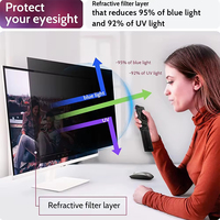 Filtro de Privacidad para Monitor de Computadora de 24 Pulgadas, Película Protectora de Pantalla Anti-Espía 3A, Anti Luz Azul, Personalizable en Cualquier Tamaño 16:9, Anti-Reflejos