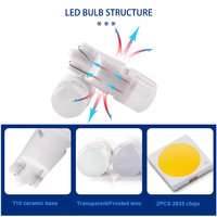 Neue 12V Keramik Kleinwagen LED-Lampe T10 W5W 194 168 2825 Auto lichter Auto Kennzeichen Glühlampe Tür leuchte 2835 2SMD Clear Lens