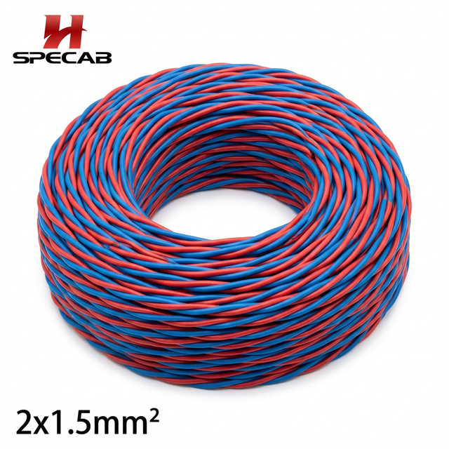 IEC 60331 Fire Resistant Cable 2x1.5mm² LSZH Twisted Flexible Cord WDZN RYJS 16 Gauge Fire Rated Security Alarm System Wire