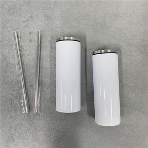 Gobelet isolé sous vide, mince, en paille métallique, avec couvercle <span class=keywords><strong>à</strong></span> vis, pour transfert de Sublimation blanc, 500 ml, 20Oz, entrepôt des états-unis - Product Image 3