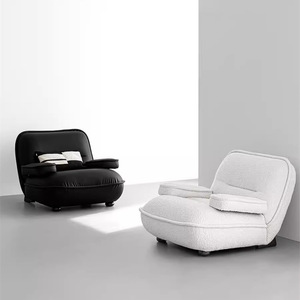 Fauteuil individuel <span class=keywords><strong>Beetle</strong></span> Hug Design en <span class=keywords><strong>velours</strong></span> flocon de neige / cuir technique, fauteuil de détente rembourré - Product Image 1