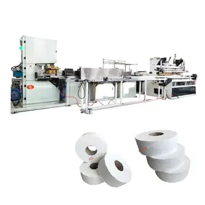 Fully automatic jumbo toilet paper roll slitting and rewinding machine industrial JRT toilet tissue roll band saw cutter