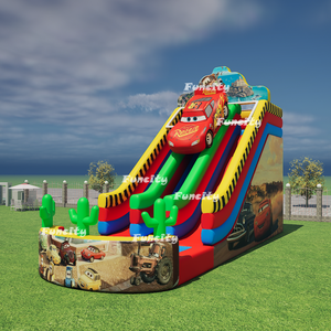 Scivolo Gonfiabile per Auto a Tema Lightning <span class=keywords><strong>McQueen</strong></span>, Doppia Corsia, Scivolo d'Acqua Gonfiabile per Bambini - Product Image 4