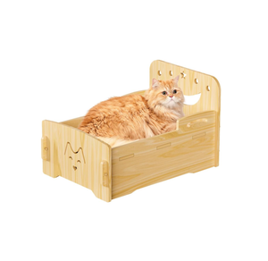 Wooden Cat <b>Bed</b>-Wooden Indoor Pet <b>Bed</b> for Cats, Dogs, <b>Rabbits</b>, Kittens and Small Animals Without Mattress Easy Assembly - Product Image 1