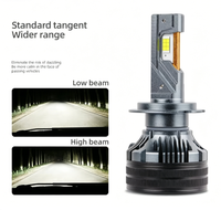 Phare LED de voiture Q7 à trois tubes en cuivre 50W Super Lumineux Faisceau Haut/Bas Rétrofit H11 H7 6000K Nouveau