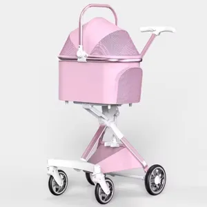 701 New Arrival Pet Stroller Aviation Aluminum Dog Cat Trolley With Shock Absorption System For Small Animals Outdoor Use