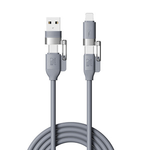 Cable de Datos Universal 4 en 1 de Carga Ultra Rápida de 240W con Carcasa de Silicona Líquida y Aleación de Zinc - Product Image 2