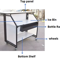 Bar portable pliable, comptoir mobile à vendre, noir