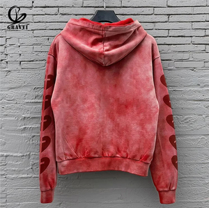 Tùy chỉnh thực hiện để đặt hàng DTG chân dung đồ họa đầy đủ Zip hoodie quá khổ nặng lông cừu Y2K rửa đường phố Unisex - Product Image 3