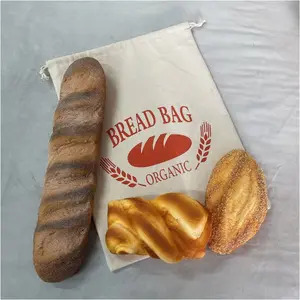 Индивидуальный экологически чистый многоразовый мешок для хлеба из хлопка и льна на шнурке