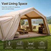 Grande tente gonflable à deux pièces, imperméable, portable, commerciale, familiale, pour le camping en plein air, tente gonflable de type chapiteau