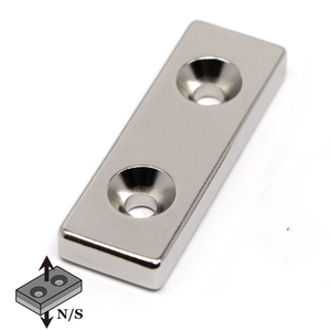 Aimant industriel rectangulaire en néodyme, barre magnétique puissante Ndfeb, aimants de rangement pour cuisine, aimants à trou fraisé, pour soudage et découpe permanents - Product Image 1
