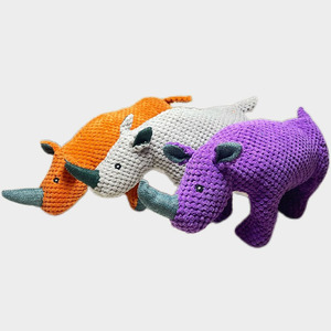 Juego de juguetes para masticar para perros con forma de rinoceronte, indestructibles, de peluche, con sonido, duraderos, para morder, de fabricante mayorista - Product Image 6