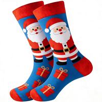 Nouvelle Arrivée Chaussettes de Noël en Coton pour Hommes Motif Père Noël et Bonhomme de Neige Coloré Chaussettes Mi-Mollet pour Usage Quotidien Hivernal