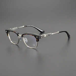<span class=keywords><strong>Occhiali</strong></span> <span class=keywords><strong>da</strong></span> <span class=keywords><strong>Vista</strong></span> Artigianali Retrò CH8224 Unisex Edizione Limitata Montatura Nera Solida in Acetato Mezza Montatura Classica Anti <span class=keywords><strong>Luce</strong></span> Blu - Product Image 3