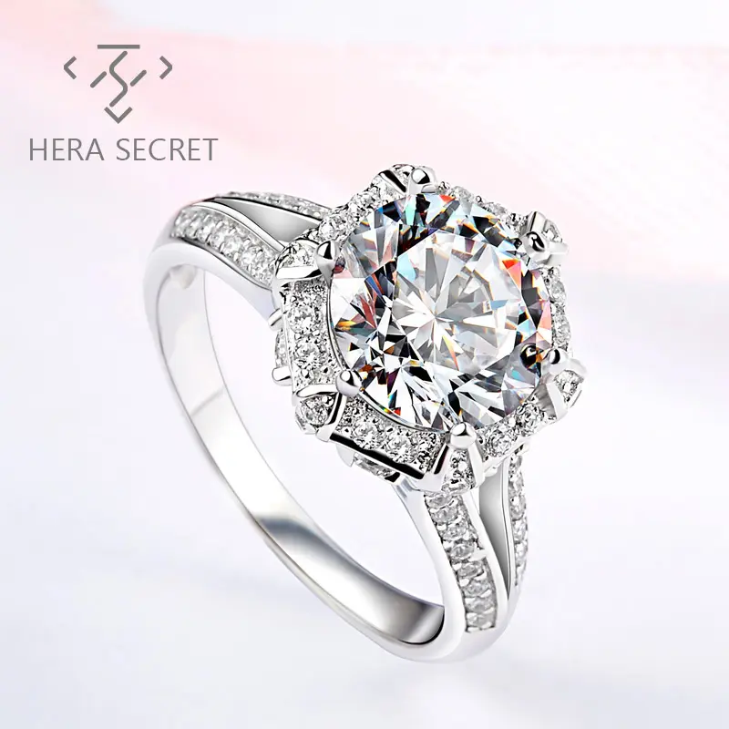 Hot Sale Classic Gic Certification Gold Wedding Rings Luxurious Diamond Ring