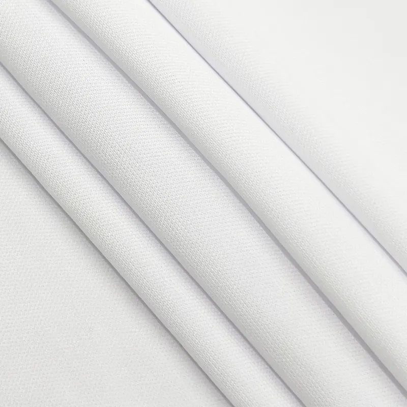 Polyester Jersey Interlock Print Stof Groothandel Lege Witte 140gsm Peach Skin Stof 100% Polyester Geweven 3 Jaar 3 Dagen Vlakte