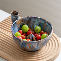Creatieve draaibare spoelbak, milieuvriendelijke keramische moderne fruitmand, multifunctionele afdruipbak, bord, servies voor één persoon