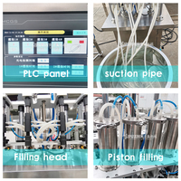 Machine de remplissage de parfum Sipuxin 4 têtes à pression négative Composants de base PLC Remplit l'huile dans l'emballage en verre Parfum aux phéromones
