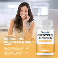 Ausreson OEM – Capsules d'extrait pur de Cordyceps Sinensis – Complément alimentaire de santé – 500mg – Capsules de champignons Cordyceps