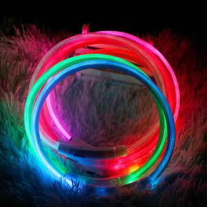 RGB Discolor Glowing Plastic <b>Dog</b> <b>Collar</b> <b>Large</b> Medium Usb Rechargeable Luminous Led Light Night Safety Pet Accessories - Product Image 5