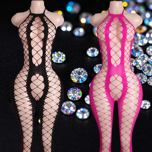 Black Fishnet Bodysuit Sexy Women's Ballroom Stage Costume Dancewear <b>Performance</b> <b>Wear</b> Spandex/Nylon - Product Image 1