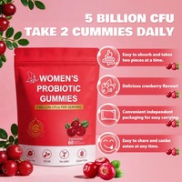Gummies Probiotiques pour Femmes 5 Milliards de UFC Sans Sucre Saveur Canneberge Végétaliennes Sans OGM Favorisent la Santé Intestinale