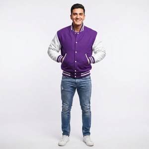 Wholesale High Quality Men's Letterman Baseball Varsity Jacket Custom Printed Embroidery Formal Stand Collar <b>Camouflage</b> Coated - Product Image 1