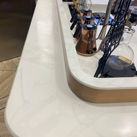 Comptoir de bar moderne pour café, fait main, de luxe, durable, design personnalisé, en surface solide et bois, garantie 10 ans, pour utilisation en salle à manger ou en sous-sol