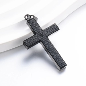 Ciondolo a Croce Classico in Acciaio Inossidabile per Uomo e Donna, Colore Nero, Argento, Oro, Regalo di Gioielleria - Product Image 5