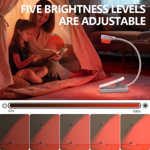 Lampe de chevet rechargeable EGH à clip, intensité réglable, avec minuterie, lumière rouge pour la lecture, protection des yeux, en plastique, pour chambre à coucher, ordinateur portable, tête de lit - Product Image 3