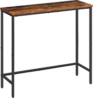 Meja Konsol Sempit Rustic Industrial untuk Ruang Tamu dengan Rangka Logam Hitam yang Kokoh